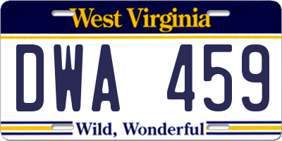 WV license plate DWA459