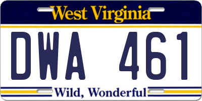 WV license plate DWA461