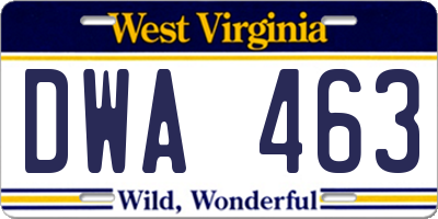 WV license plate DWA463