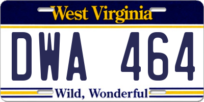 WV license plate DWA464