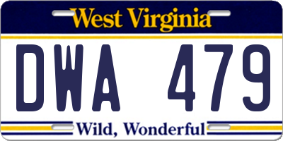 WV license plate DWA479