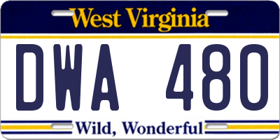 WV license plate DWA480