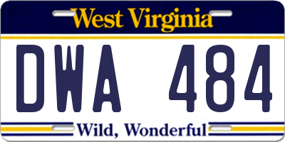 WV license plate DWA484