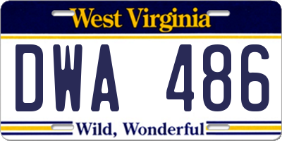 WV license plate DWA486