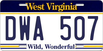 WV license plate DWA507
