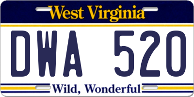 WV license plate DWA520