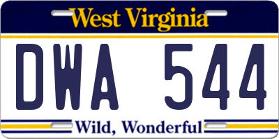 WV license plate DWA544