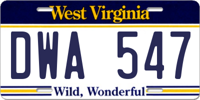 WV license plate DWA547