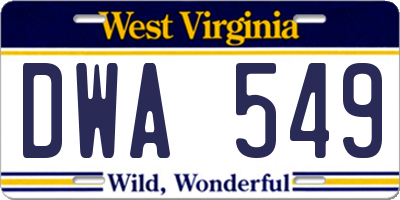 WV license plate DWA549