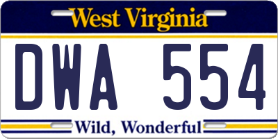 WV license plate DWA554