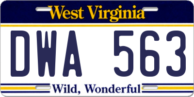 WV license plate DWA563