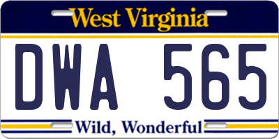 WV license plate DWA565