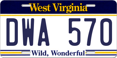 WV license plate DWA570