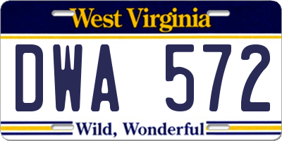 WV license plate DWA572
