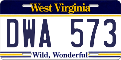 WV license plate DWA573