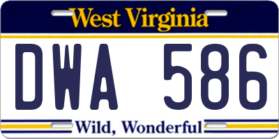 WV license plate DWA586