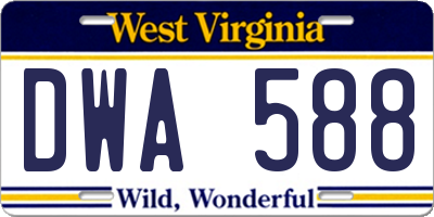 WV license plate DWA588