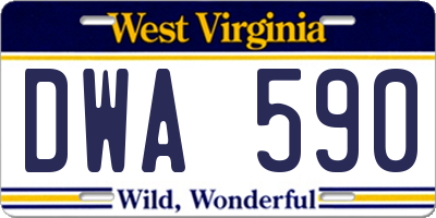 WV license plate DWA590