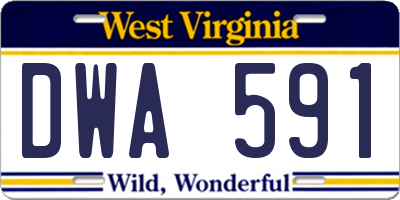 WV license plate DWA591