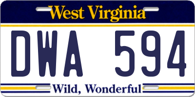 WV license plate DWA594
