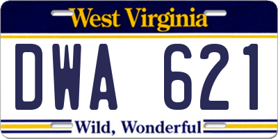 WV license plate DWA621