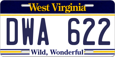 WV license plate DWA622