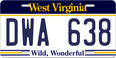 WV license plate DWA638