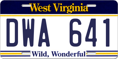 WV license plate DWA641
