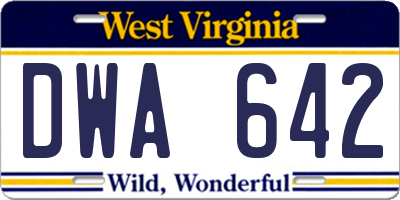 WV license plate DWA642