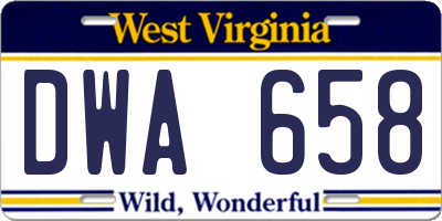 WV license plate DWA658