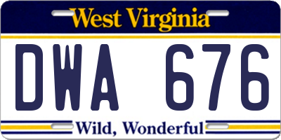 WV license plate DWA676