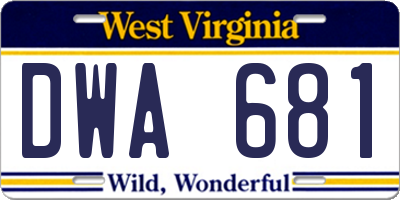 WV license plate DWA681