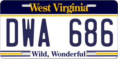 WV license plate DWA686