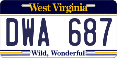 WV license plate DWA687