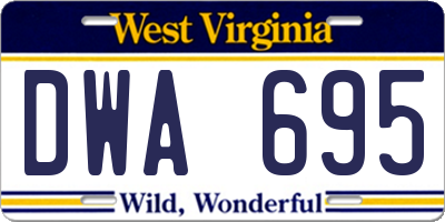 WV license plate DWA695