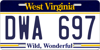 WV license plate DWA697