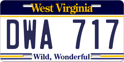WV license plate DWA717