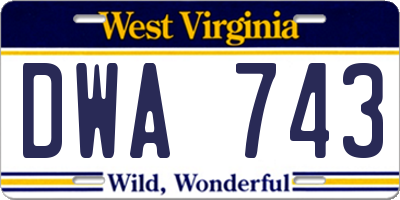 WV license plate DWA743
