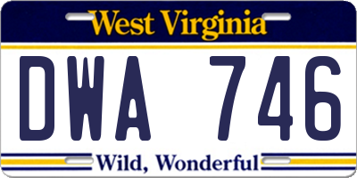 WV license plate DWA746
