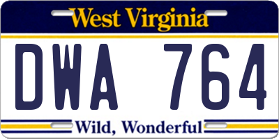 WV license plate DWA764