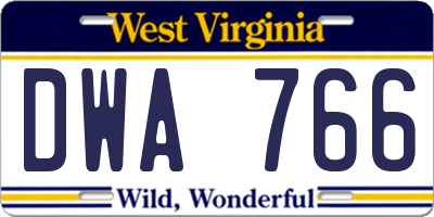 WV license plate DWA766