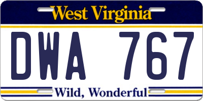 WV license plate DWA767