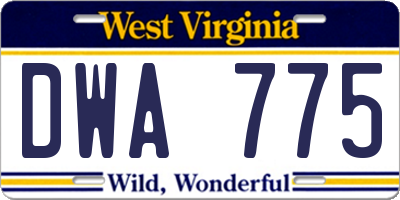 WV license plate DWA775