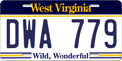 WV license plate DWA779