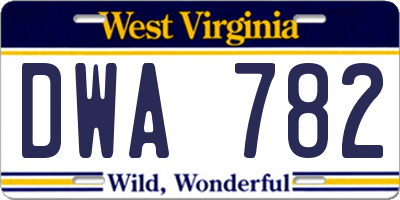 WV license plate DWA782