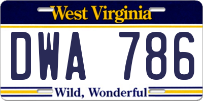 WV license plate DWA786
