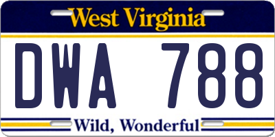 WV license plate DWA788