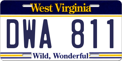 WV license plate DWA811
