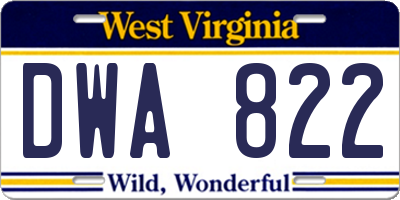 WV license plate DWA822