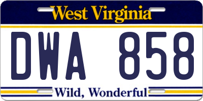 WV license plate DWA858